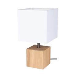 Trongo Square Table Lamp 1xE27 Max.25W Oiled Oak/Anthracite/White 7191174