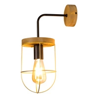 Netuno Wall Lamp 1xE27 Max.25W Stained Pine Brown/Black Metal/Gold Metal 9201517104