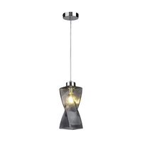Lampa wisząca Twist 1xE27 maks. 25W chromowany metal/przezroczysty kabel PVC/szkło dymione 13610128