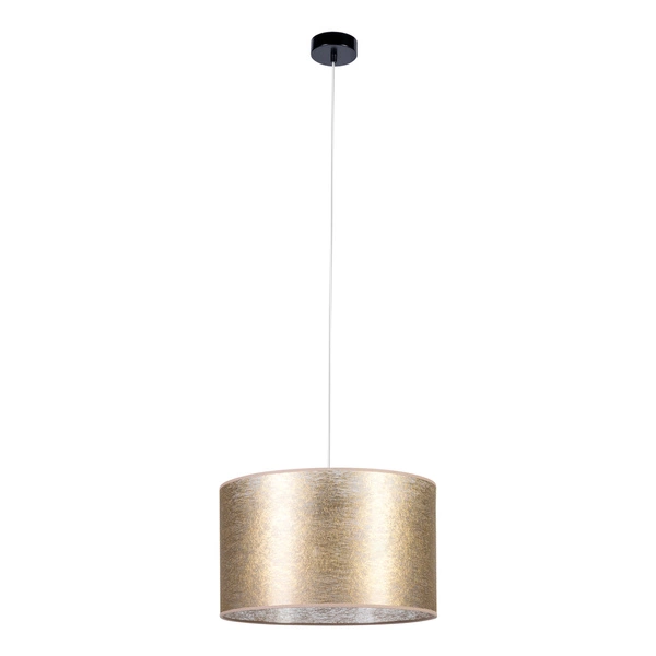 Nevoa Pendant Lamp 1xE27 Max.60W Black Metal/Transparent PVC Cable/Gold Fabric Shade 154940104