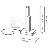 Manhattan Table Lamp 2xLED 24V Integrated 910lm 3000K 10W Walnut Beech Wood/Black Fabric Cable with Touch Dimmer 7482976