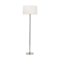 Velvetta Floor Lamp 1xE27 Max.60W Satin Metal/Transparent PVC Cable/Cream Velvet Shade 6636027