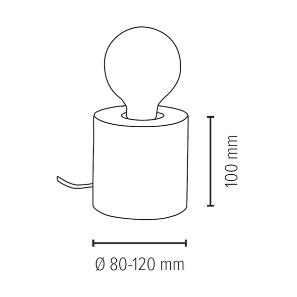 Trabo Table Lamp 1xE27 Max.25W Natural Pine/Black PVC Cable 76911150