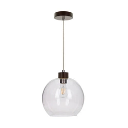 Svea Pendant Lamp 1xE27 Max.60W Walnut Beech Wood/Transparent Glass/Transparent PVC Cable 13560176