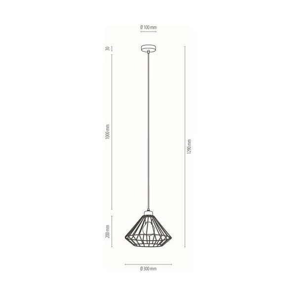 Lampa wisząca Raquelle 1xE27 maks. 60W Dąb olejowany/Czarny metal/Czarny kabel PCV 187119104