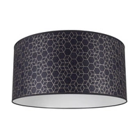 Lampshade Cylinder E27 H20 Black-Gold Wallpaper A0639