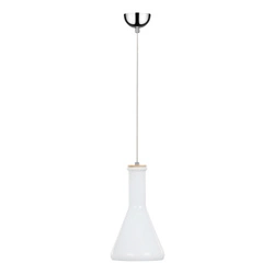 Lampa wisząca Bottles 1xE27 Max.60W Chromowany metal/Biały kabel z tkaniny/Białe szkło 1148102