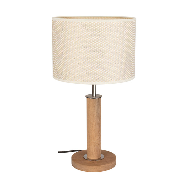 Benita Table Lamp 1xE27 Max. 40W Oiled Oak/Matte Nickel/Cream-Silver