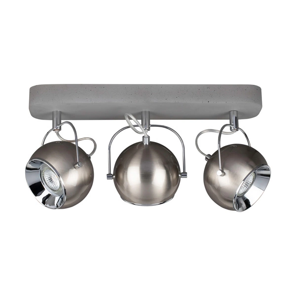 Betonowa lampa sufitowa Ball w zestawie 3xLED GU10 5W Szary Beton/Satynowy Metal 5131336