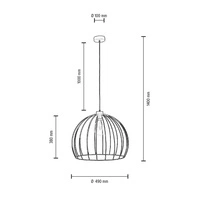 Coop Pendant Lamp 1xE27 Max.60W Black Metal/Black PVC Cable 1882904