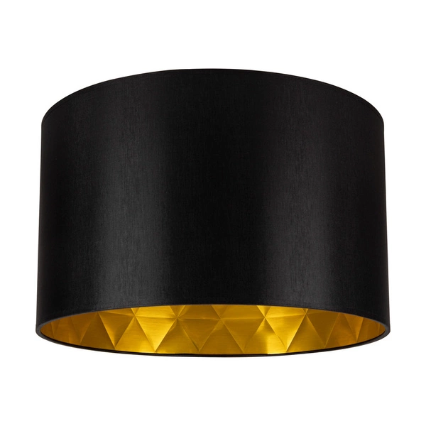 Lampshade Cylinder E27 H30 Black Fabric with gold foil A0740