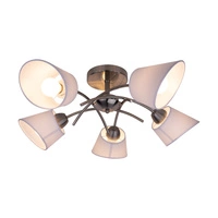 Lampa sufitowa Mette 5xE27 maks. 40W satynowy metal/biały klosz z tkaniny 8341527