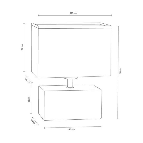 Theo Table Lamp 1xE27 Max.25W Birch/Black/White 7462160
