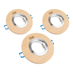 Vitar Wood Round Set of Downlights 3xGU10 Max.6W LED Oiled Oak 2011374