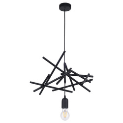 Glenn Pendant Lamp 1xE27 Max.60W Black Metal/Black PVC Cable