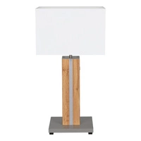 Flame Lampa Stołowa 1xE27 Max.40W, 1xLED 12V Zintegrowane 4.6W Szary/Okleina Dąb/Biały z Touch Dimmer 820119187
