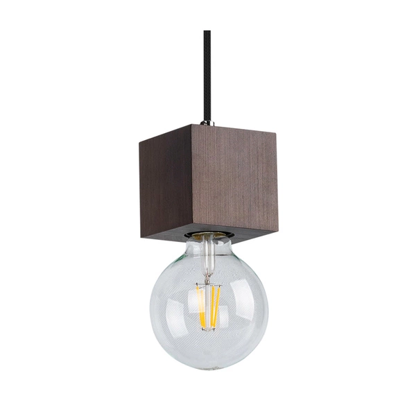 Trongo Square Pendant Lamp 4xE27 Max.60W Walnut/Black/Braided 7169476