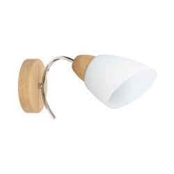 Viletta Wood Wall lamp 1xE27 Max.60W Oiled Oak/Chrome/White 8141174