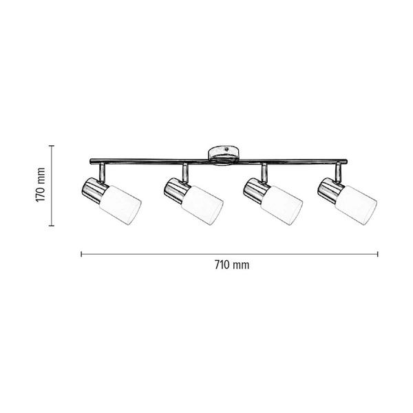 Kira Ceiling Lamp 4xE14 Max.40W Chrome Metal/White Glass 2220427