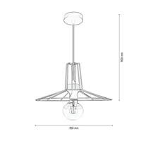 Lampa wisząca Ferro 1xE27 Max.60W Dąb olejowany/Czarny metal/Czarny kabel PVC 1010421231017