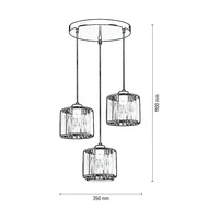 Anina Pendant Lamp 3xE14 Max.25W Black Metal/Transparent PVC Cable/Black-Chrome Shade 17931304