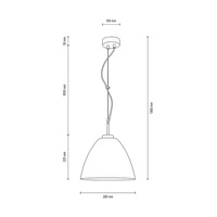 Lampa wisząca Tumulo 1xE27 Max.60W Chromowany metal/Przezroczysty kabel PVC/Białe szkło 9854028
