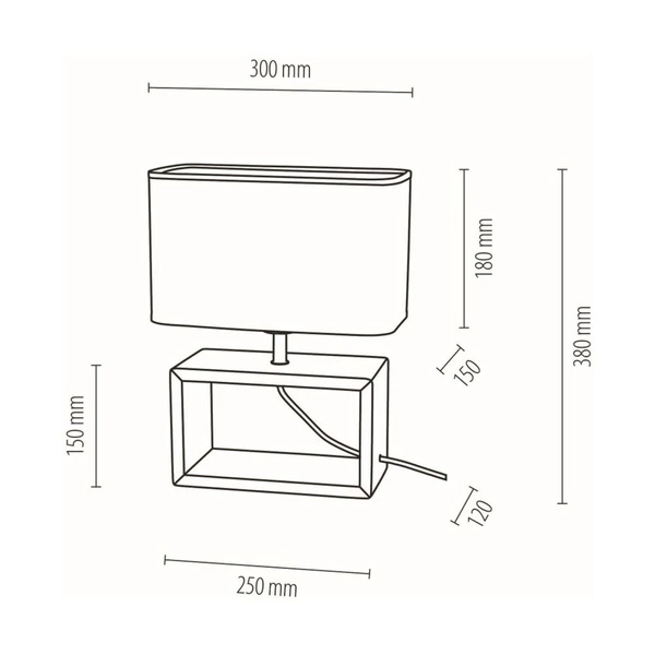 Cadre Table Lamp 1xE27 Max.25W Oiled Oak/Black/White 7722974