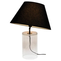 Dove Table Lamp 1xE27 Max.40W Transparent Glass/Black Fabric Cable/Black Fabric Shade 779139110