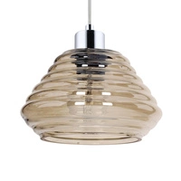 Lampa wisząca Bali 1xE27 maks. 60W chromowany metal/przezroczysty kabel PVC/brązowe szkło 1198128