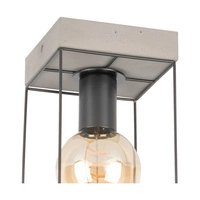 Gretter Concrete Ceiling Lamp 1xE27 Max.60W Gray Concrete/Black Metal 919408136