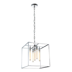 Telaio Pendant Lamp 5xE27 Max.60W Chrome Metal/Transparent Glass 9127528