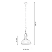 Lampa wisząca Lofti 1xE27 Max.60W Czarny Metal/Biały Metal 1152104