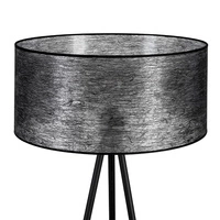 Lampa podłogowa Nevoa 1xE27 maks. 40W Czarny metal/czarny kabel PCV/czarny klosz z tkaniny 151920104