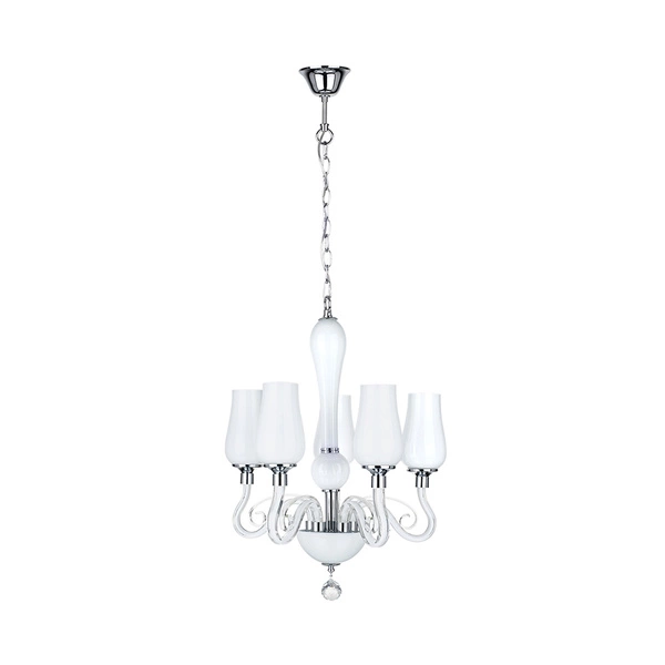 Lutecja Chandelier 5xE14 Max.40W White/Transparent/Chrome 9150502