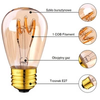 LED spiral bulb E27 ST14 0,5W filament SPIRALA VINTAGE | warm color