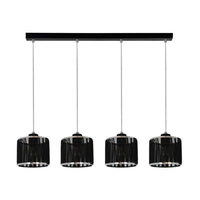 Anina Pendant Lamp 4xE14 Max.25W Black Metal/Transparent PVC Cable/Black-Chrome Shade 17930404