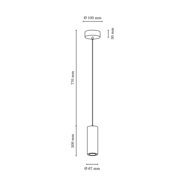 Pipe Pendant Lamp Incl. 1xGU10 LED 5W Walnut Beech Wood/Black Fabric Cable 1559176