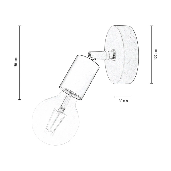 Lampa ścienna Elmo 1xE27 Max.25W Dąb Olejowany/Czarny Metal 2264174