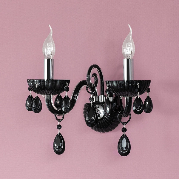 Queen Wall lamp 2xE14 Max.40W Black/Chrome 9140204