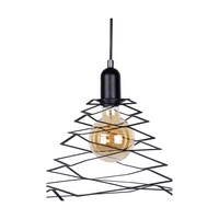 Komet Pendant Lamp 1xE27 Max.60W Chrome Metal/Black Metal/Black PVC Cable 1855104