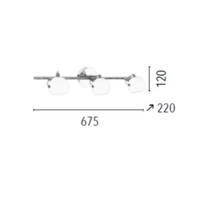 Lampa listwa 3 pkt białe kule 67cm 2760328