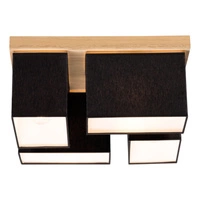 Lampa Sufitowa Paloma 4xE27 Max.25W Dąb Olejowany/Czarny Klosz Tkaniny 2454474