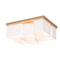Paloma Ceiling Lamp 6xE27 Max.25W Oiled Oak/White Fabric Shade 2452674