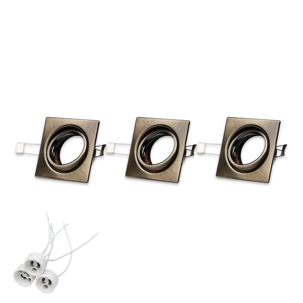 Cristaldream Set of Downlights 3xGU10 Max.50W Patina Metal 23050311