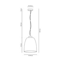 Campana Pendant Lamp 1xE27 Max.60W Oiled Oak/Transparent PVC Cable/Smoked Glass 9843074