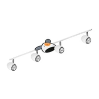 Lampa sufitowa Doggy 4xGU10 Max.50W Biały metal/Chromowany metal/Wielokolorowy materiał syntetyczny ze wzorem psa 2104402