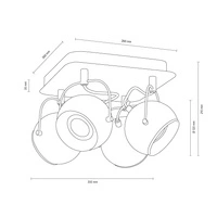 Ball Lampa Sufitowa Incl.4xLED GU10 5W Biały/Chrom 5109482