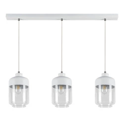 Amaretto Pendant Lamp 3xE27 Max.60W White Metal/Transparent PVC/White-Transparent Glass