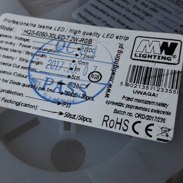 Prof LED tape HQS-5050-7.2W-RGB