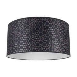 Lampshade Cylinder E27 H20 Black-Gold Wallpaper A0639